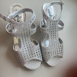 Silver Strappy Heels